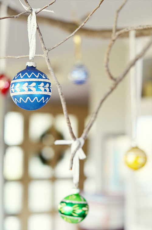 Twelfth Day: Branch Ornament Display - A Golden Afternoon