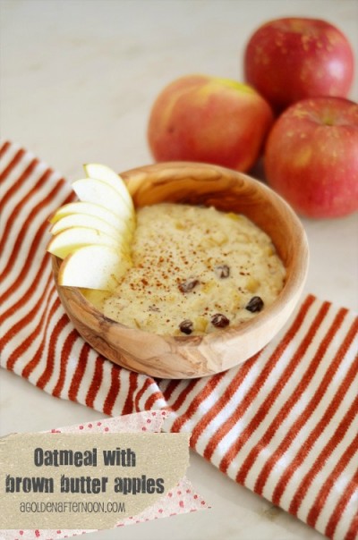 Delicious Oatmeal with brown butter apples